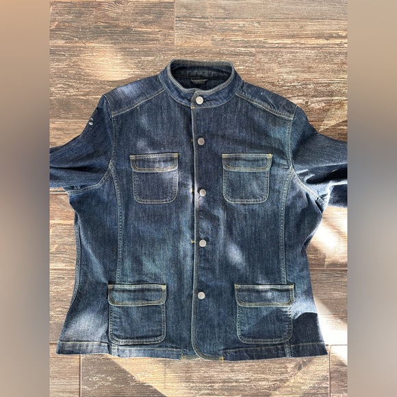 Vintage Y2k Eddie Bauer stand up collar denim jacket/blazer L - Picture 9 of 10